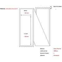 Capture SHIPLABEL105X220-FF printer label White