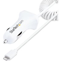 StarTech.com Lightning Car Charger with Coiled Cable. 1m Coiled Lightn