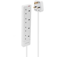 Lindy 2m 4-Way UK Mains Power Extension. White