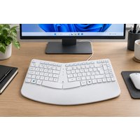 Accuratus CONTOUR ERGO KBOARD UK MAC/PC USB-A/C WH