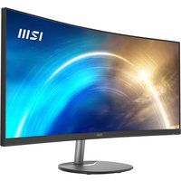 MSI Pro MP341CQ 34 Inch Curved Monitor, 1500R, UWQHD (3440 x 1440), 21:9, 100Hz, VA, 4ms, HDMI, VGA, Built-in Speakers, Anti-Glare, Anti-Flicker, Less Blue light, TÜV Certified, VESA, Kensington, Black