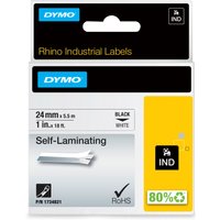 Dymo 1734821/S0773860 Ribbon self-laminating black on white 24mm x 5.5