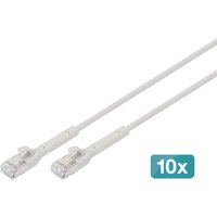 Digitus CAT 6A F-FTP bendable patch cord. copper. 2 m. gray. 10 pieces