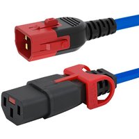 FDL 2M IEC C14 PLUG TO C13 SOCKET DUAL LOCKING EXT. - BLUE