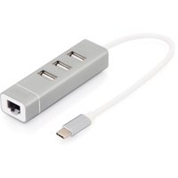 Digitus USB Type-C⢠3-Port Hub + Fast Ethernet LAN Adapter