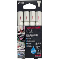 Uni-Ball 4 Pack Chalk Markers Medium Tip 1.8-2.5mm White