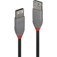 Lindy 0.5m USB 2.0 Type A Extension Cable. Anthra Line