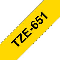 Brother TZE-651 DirectLabel black on yellow Laminat 24mm x 8m for Brot