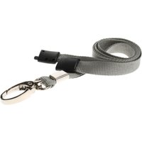 Digital ID 10mm Recycled Plain Grey Lanyards with Metal Lobster Clip (