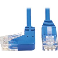 Tripp Lite N204-S01-BL-LA Left-Angle Cat6 Gigabit Molded Slim UTP Ethe