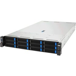 Asus RS720A-E13-RS12U Socket SP5 Rack (2U) Black. Silver