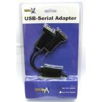 Cables Direct USB2-SERIALDUAL serial cable Black USB Type-A DB-9