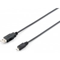 Equip USB 2.0 Type A to Micro-B Cable. 1.0m . Black
