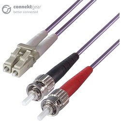 Connektgear 2M Duplex Fibre Optic Multi-Mode Cable OM4 50/125 Micron L