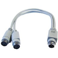 Cables Direct EX-099 PS/2 cable 0.25 m 6-p Mini-DIN 2x 6-p Mini-DIN Gr