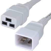 Cablenet 2.5m IEC C20 - IEC C19 White PVC 1.5mm Power Leads