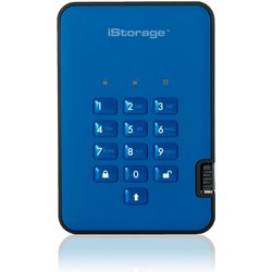 Istorage Diskashur Ssd 128GB Blue | Secure Portable Solid State Drive |AES-XTS 256-Bit Hardware Encryption | Pin Protected | Os & Platform Independent | Taa Compliant |Brute Force Hack Defence | Dust/Water Resistant