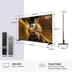 Tcl 85P7L-UK 85" Qled 4K Hdr Smart Google Tv � Ultra Large 85 Inc