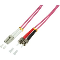 Logilink 2M LC-ST Infiniband/Fibre Optic Cable Pink