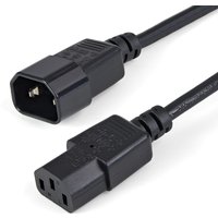 StarTech.com 1m (3ft) Power Extension Cord. C14 to C13. 10A 125V. 18AW