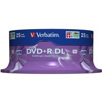 Verbatim DVD+R Double Layer 8x Matt Silver 25pk Spindle