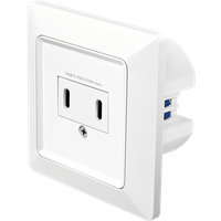 LogiLink Wall outlet with 2-port USB-C charger. 25W PD