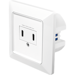 Logilink Wall Outlet With 2-Port USB-C Charger. 25W Pd