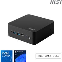 MSI Cubi NUC 1M Intel Core 7 150U Desktop PC NUC SFF Mini Computer HTPC (16GB RAM 1TB Storage Windows 11 PRO) Intel Graphics/DDR5/Dual ThunderBolt 4/Dual HDMI/Dual LAN/WiFi 6E/BT 5.3/VESA - NUC 1M i7 150U FS 16GB 1TB W11P
