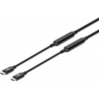 Manhattan USB-C to USB-C Cable. 3m. Active. Male to Male. Black. 10 Gb