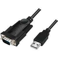 LogiLink AU0048A serial cable Black 1.5 m USB A DB-9