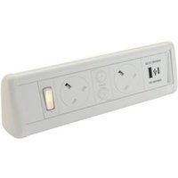 POWERDATA P-PACK DESK WHITE 2X POWER - USB A & C - MS
