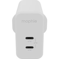 mophie Accessories-Wall Adapter-USB-C-PD-DUAL-67W-GAN-White-UK (2xUSBC