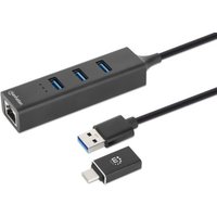 Manhattan USB-C & USB-A Combo Dock/Hub. Ports (4): Ethernet and US