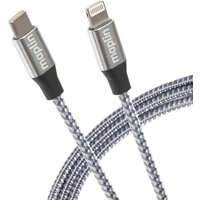 Maplin Lightning Connector to USB-C Cable Braided 27W Cable 3m Silver