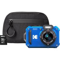 Kodak PIXPRO WPZ2 16MP 4x Zoom Tough Compact Camera - Blue - Camera +