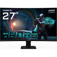 GIGABYTE GS27QCA 27" QHD Curved Gaming Monitor - 2560 x 1440, 180Hz, 1ms, 250 cd/m², FreeSync, HDR Ready, HDMI 2.0, Displayport 1.4