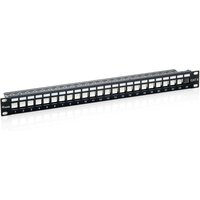 Equip 24-Port Keystone Cat.6 Shielded Patch Panel. Black