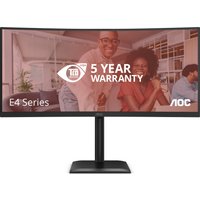 AOC E4 CU34E4CV computer monitor 86.4 cm (34") 3440 x 1440 pixels UltraWide Quad HD LCD Black