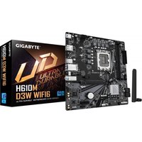 GIGABYTE H610M D3W WIFI6 Motherboard - Supports 14th Gen. Intel Core CPUs, 5+1+1 phases VRM, up to 5600MHz DDR4, 1xPCIe 3.0 M.2, Wi-Fi 6, 1GbE LAN, USB 3.2 Gen 1