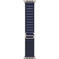 Apple 49mm Navy Alpine Loop - Medium - Natural Titanium Finish