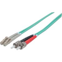Intellinet Fiber Optic Patch Cable. OM3. ST/LC. 2m. Aqua. Duplex. Mult