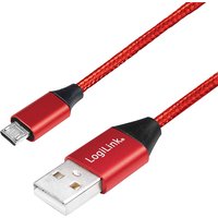LogiLink CU0151 USB cable USB 2.0 0.3 m USB A Micro-USB B Red