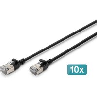 Digitus CAT 6A F-FTP Slim patch cord. 5 m. black. 10 pieces