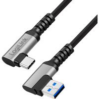 LogiLink USB 3.2 Gen1 Type-C cable. A/M 90 to C/M 90 . 5Gbps.60W.meta