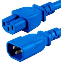 FDL 2M IEC MAINS EXT. CBL.- C14 PLUG TO C15 (HOT) SKT. - BLUE