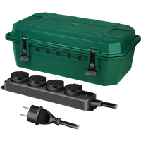 LogiLink Outdoor Power Distribution Box. w/ 4 way outlet strip. IP54.