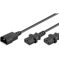 Microconnect PE061306 Power Cable Black 0.6 M C14 Coupler 2 X C13 Coup