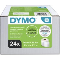 Dymo 13187/S0722390 DirectLabel-etikettes white 36mm x 89mm Pack=24 fo