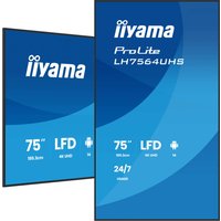 iiyama LH7564UHS-B1AG Signage Display Digital signage flat panel 190.5 cm (75") Wi-Fi 500 cd/m 4K Ultra HD Black Built-in processor Android 24/7