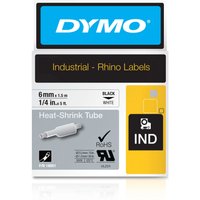Dymo 18051/S0718260 Heat Shrink Tubes black / white 6mm x 1.5m for Dym